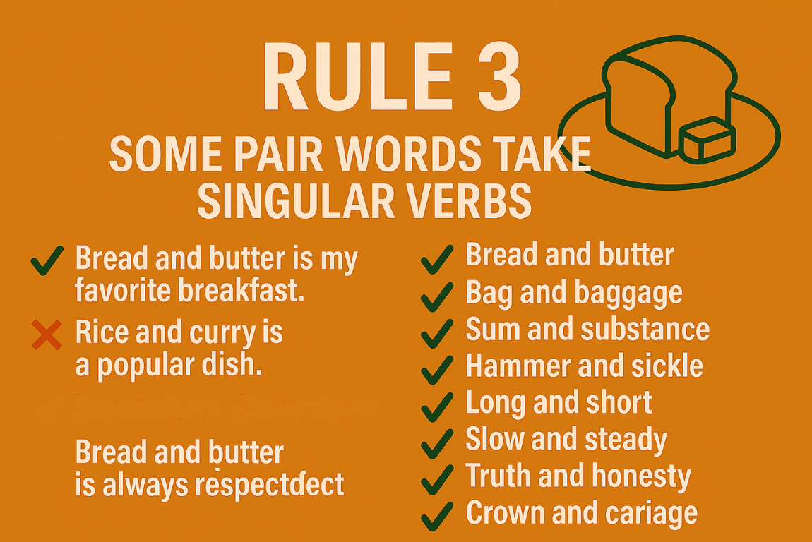 Rule 3 Some Pair Words Take Singular Verbs