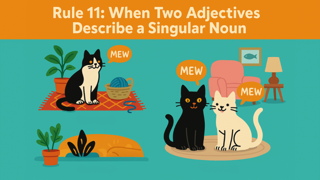 Rule 11 When Two Adjectives Describe a Singular Noun of Grammar