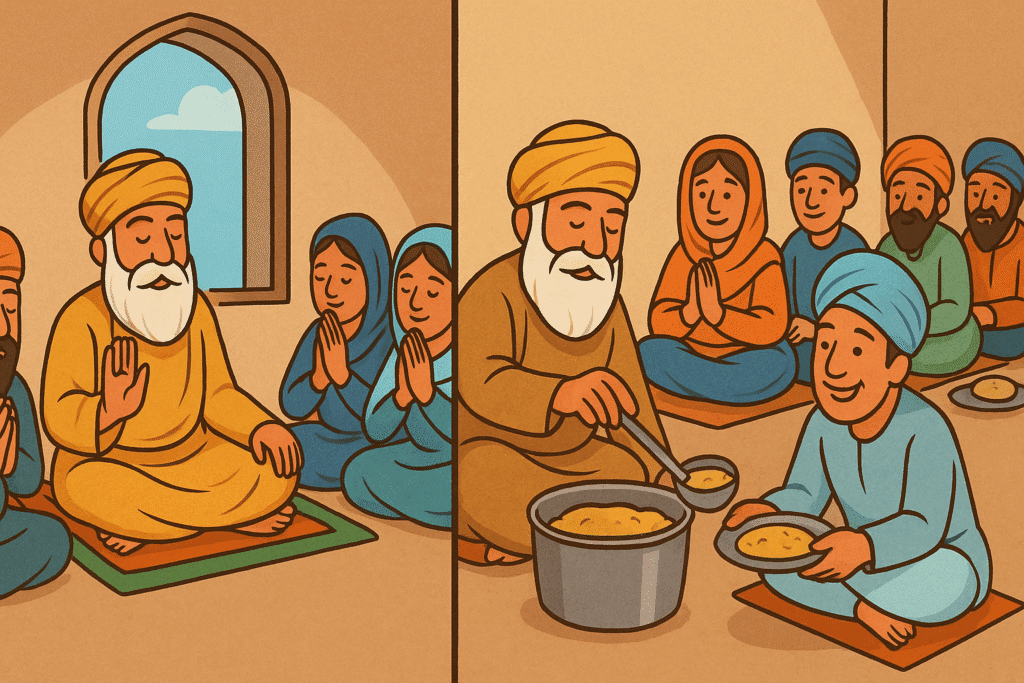 Guru Nanak Dev Ji Sangat and Pangat